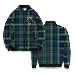 ScotsTee Shop Scottish Davidson of Tulloch Modern Crest Tartan Bomber Puffer Jacket