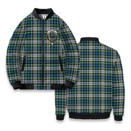 ScotsTee Shop Scottish Davidson of Tulloch Dress Ancient Crest Tartan Bomber Puffer Jacket