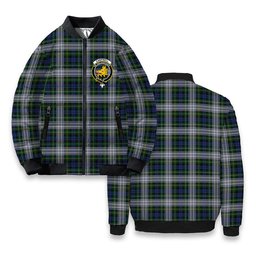 ScotsTee Shop Scottish Campbell of Lochnell Dress Crest Tartan Bomber Puffer Jacket