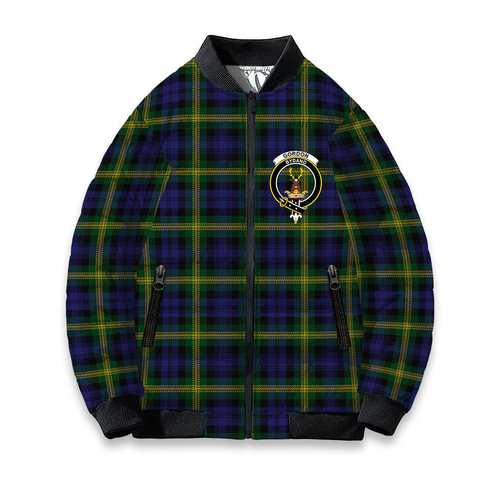 ScotsTee Shop Scottish Gordon of Esslemont Crest Tartan Bomber Puffer Jacket