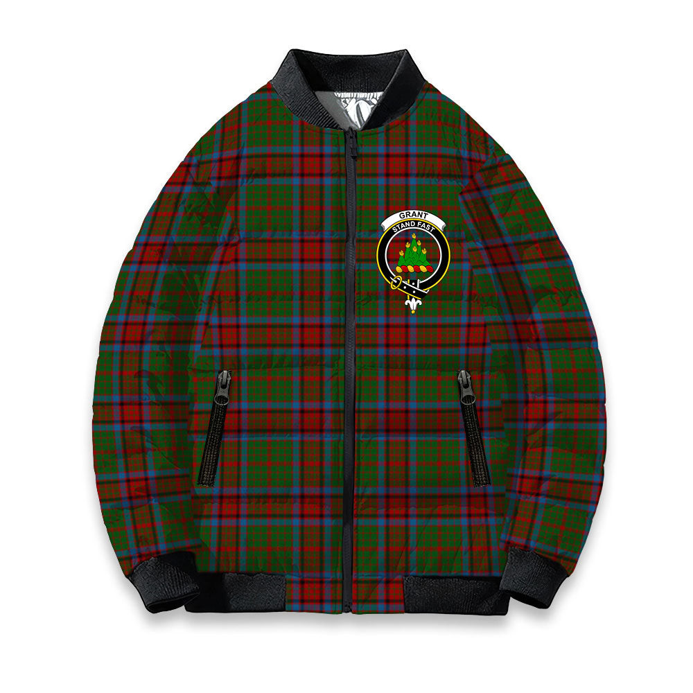 ScotsTee Shop Scottish Grant of Monymusk Crest Tartan Bomber Puffer Jacket