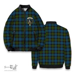 ScotsTee Shop Scottish Fletcher of Dunans Crest Tartan Bomber Puffer Jacket