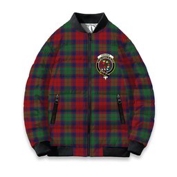 ScotsTee Shop Scottish Fraser of Altyre Modern Crest Tartan Bomber Puffer Jacket