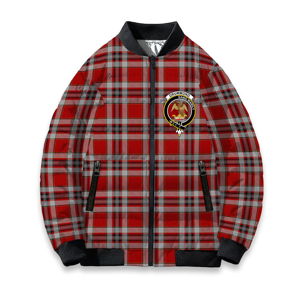 ScotsTee Shop Scottish Drummond of Perth Dress Crest Tartan Bomber Puffer Jacket