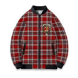 ScotsTee Shop Scottish Drummond of Perth Dress Crest Tartan Bomber Puffer Jacket