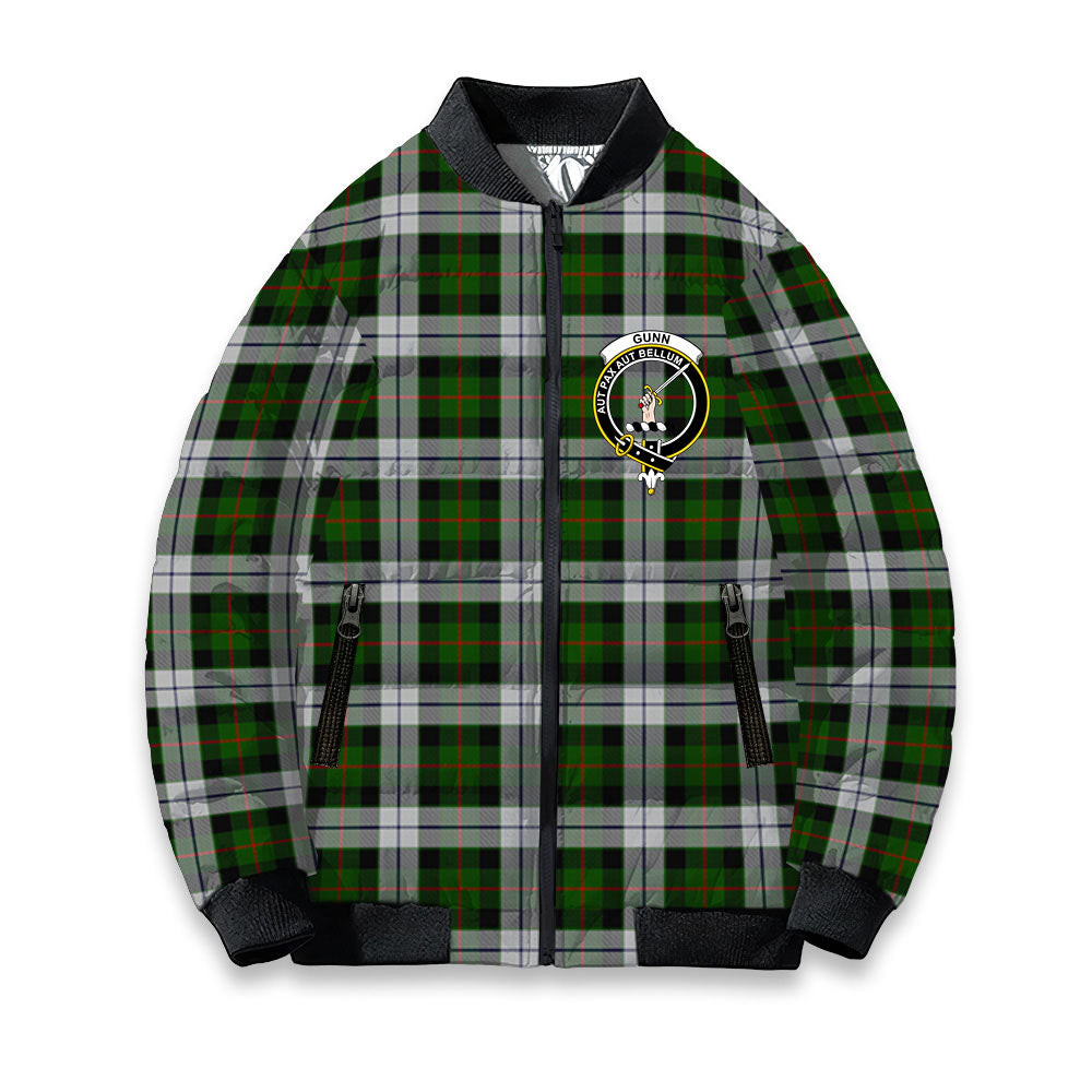 ScotsTee Shop Scottish Gunn Mrs Jane of Kirkhill House Wick Crest Tartan Bomber Puffer Jacket