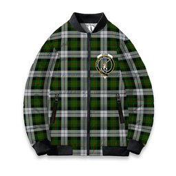 ScotsTee Shop Scottish Gunn Mrs Jane of Kirkhill House Wick Crest Tartan Bomber Puffer Jacket