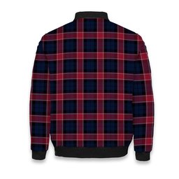 ScotsTee Shop Scottish Graham of Menteith Red Modern Crest Tartan Bomber Puffer Jacket
