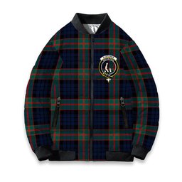 ScotsTee Shop Scottish Fletcher of Dunans Modern Crest Tartan Bomber Puffer Jacket