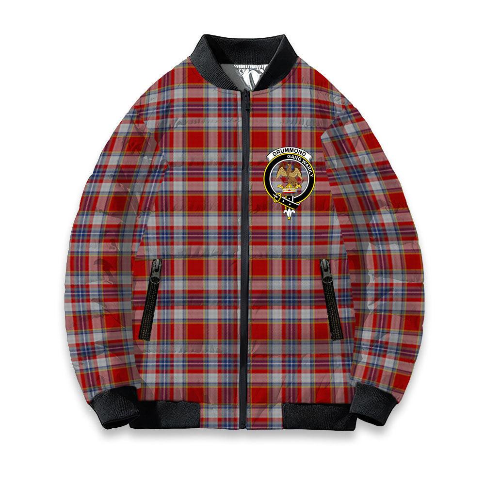 ScotsTee Shop Scottish Drummond of Perth Dress 2 Crest Tartan Bomber Puffer Jacket
