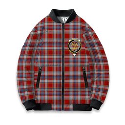 ScotsTee Shop Scottish Drummond of Perth Dress 2 Crest Tartan Bomber Puffer Jacket