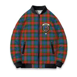ScotsTee Shop Scottish Fraser of Lovat Ancient Crest Tartan Bomber Puffer Jacket