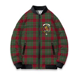ScotsTee Shop Scottish Gregor of Cardney Modern Crest Tartan Bomber Puffer Jacket