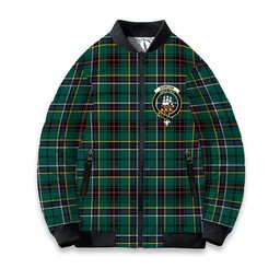ScotsTee Shop Scottish Duncan of Sketraw Modern Crest Tartan Bomber Puffer Jacket