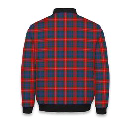 ScotsTee Shop Scottish Fraser of Lovat Modern Crest Tartan Bomber Puffer Jacket