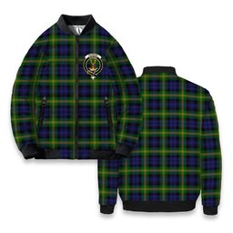 ScotsTee Shop Scottish Gordon of Esselmont Crest Tartan Bomber Puffer Jacket