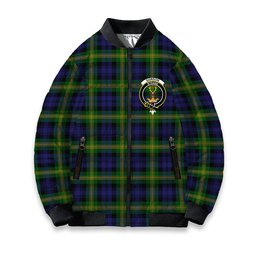 ScotsTee Shop Scottish Gordon of Esselmont Crest Tartan Bomber Puffer Jacket