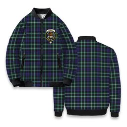 ScotsTee Shop Scottish Graham of Montrose Modern Crest Tartan Bomber Puffer Jacket