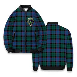 ScotsTee Shop Scottish Fergusson of Balquhidder Modern Crest Tartan Bomber Puffer Jacket