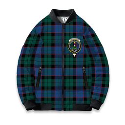 ScotsTee Shop Scottish Fergusson of Balquhidder Modern Crest Tartan Bomber Puffer Jacket