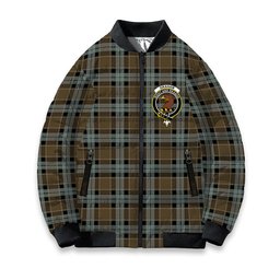 ScotsTee Shop Scottish Graham of Menteith Weathered Crest Tartan Bomber Puffer Jacket
