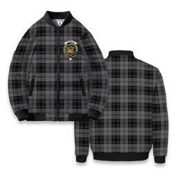 ScotsTee Shop Scottish Douglas Grey Vestiarium Scoticum Crest Tartan Bomber Puffer Jacket
