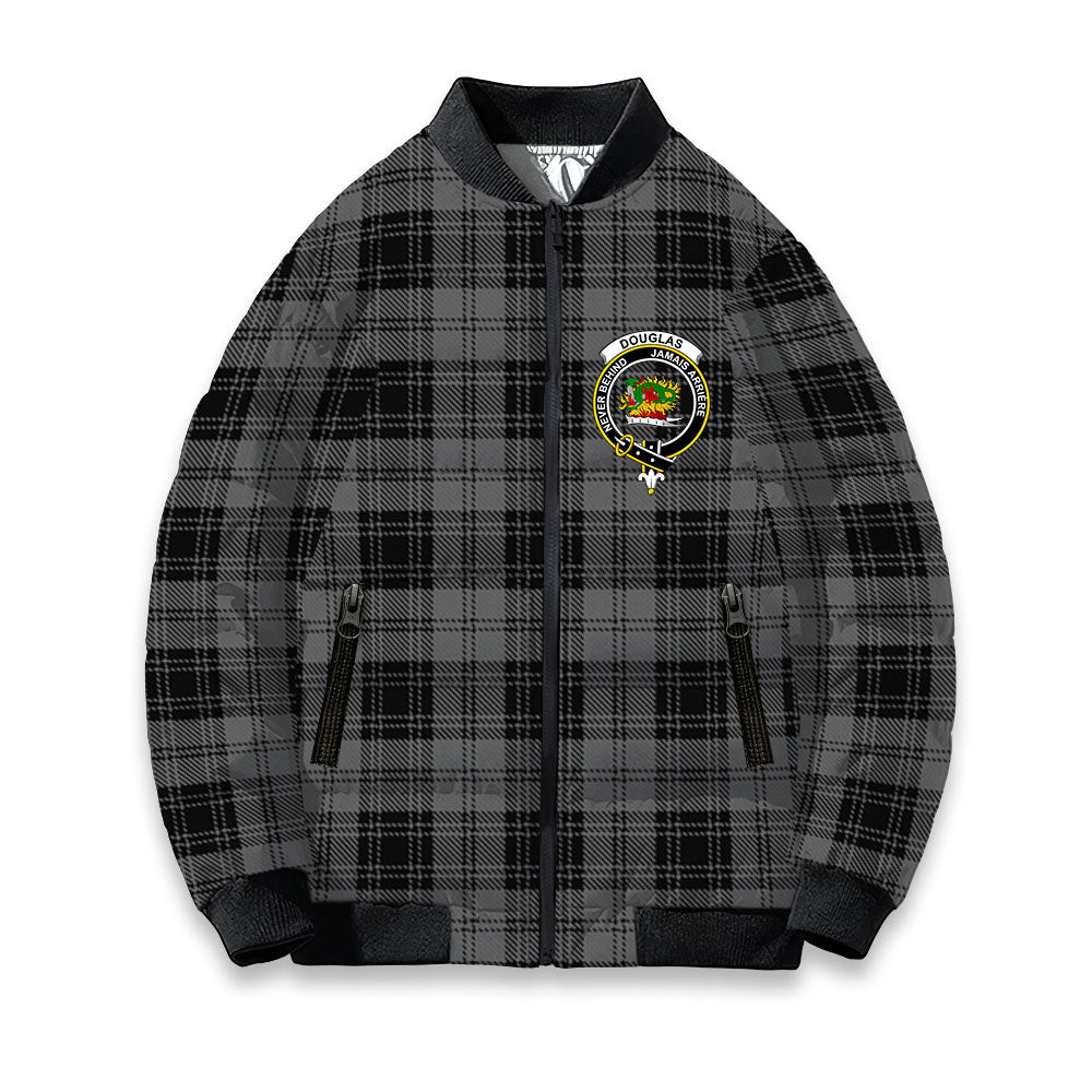 ScotsTee Shop Scottish Douglas Grey Vestiarium Scoticum Crest Tartan Bomber Puffer Jacket