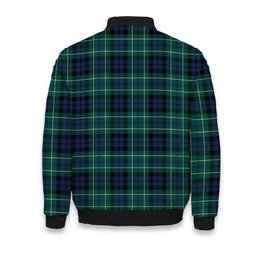 ScotsTee Shop Scottish McNeil of Colonsay Modern Crest Tartan Bomber Puffer Jacket