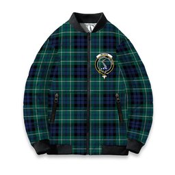 ScotsTee Shop Scottish McNeil of Colonsay Modern Crest Tartan Bomber Puffer Jacket