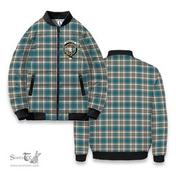 ScotsTee Shop Scottish Livingstone Dress Ancient Crest Tartan Bomber Puffer Jacket