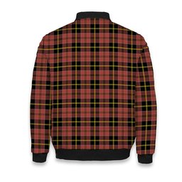 ScotsTee Shop Scottish MacAlister of Skye Ancient Crest Tartan Bomber Puffer Jacket