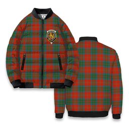 ScotsTee Shop Scottish McPherson of Cluny Ancient Crest Tartan Bomber Puffer Jacket