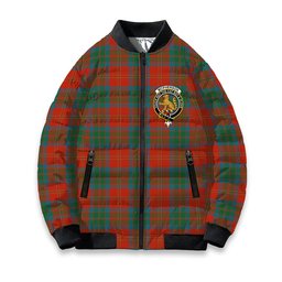 ScotsTee Shop Scottish McPherson of Cluny Ancient Crest Tartan Bomber Puffer Jacket