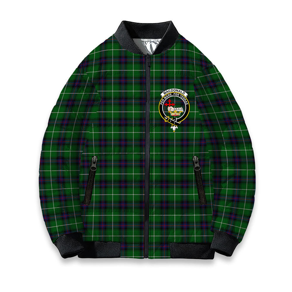 ScotsTee Shop Scottish MacDonald of The Isles Crest Tartan Bomber Puffer Jacket