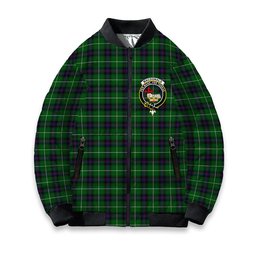 ScotsTee Shop Scottish MacDonald of The Isles Crest Tartan Bomber Puffer Jacket