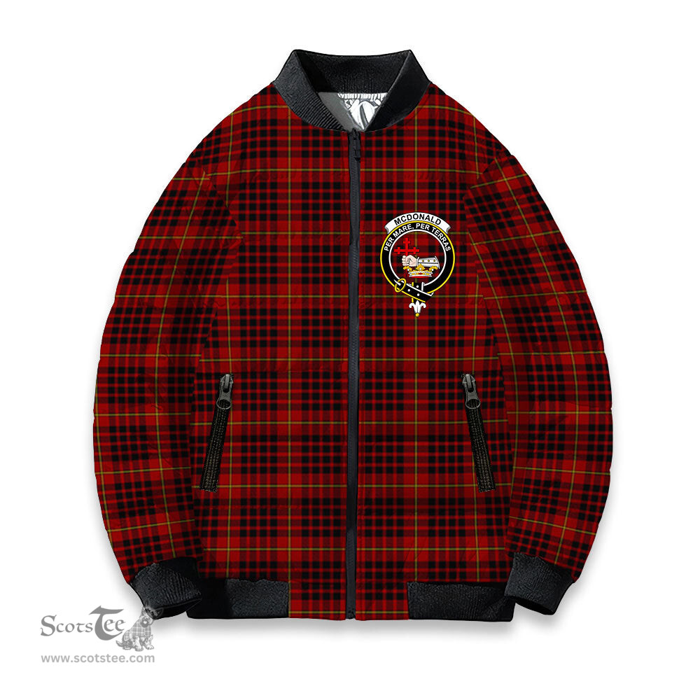 ScotsTee Shop Scottish McDonald of Ardnamurchan Crest Tartan Bomber Puffer Jacket