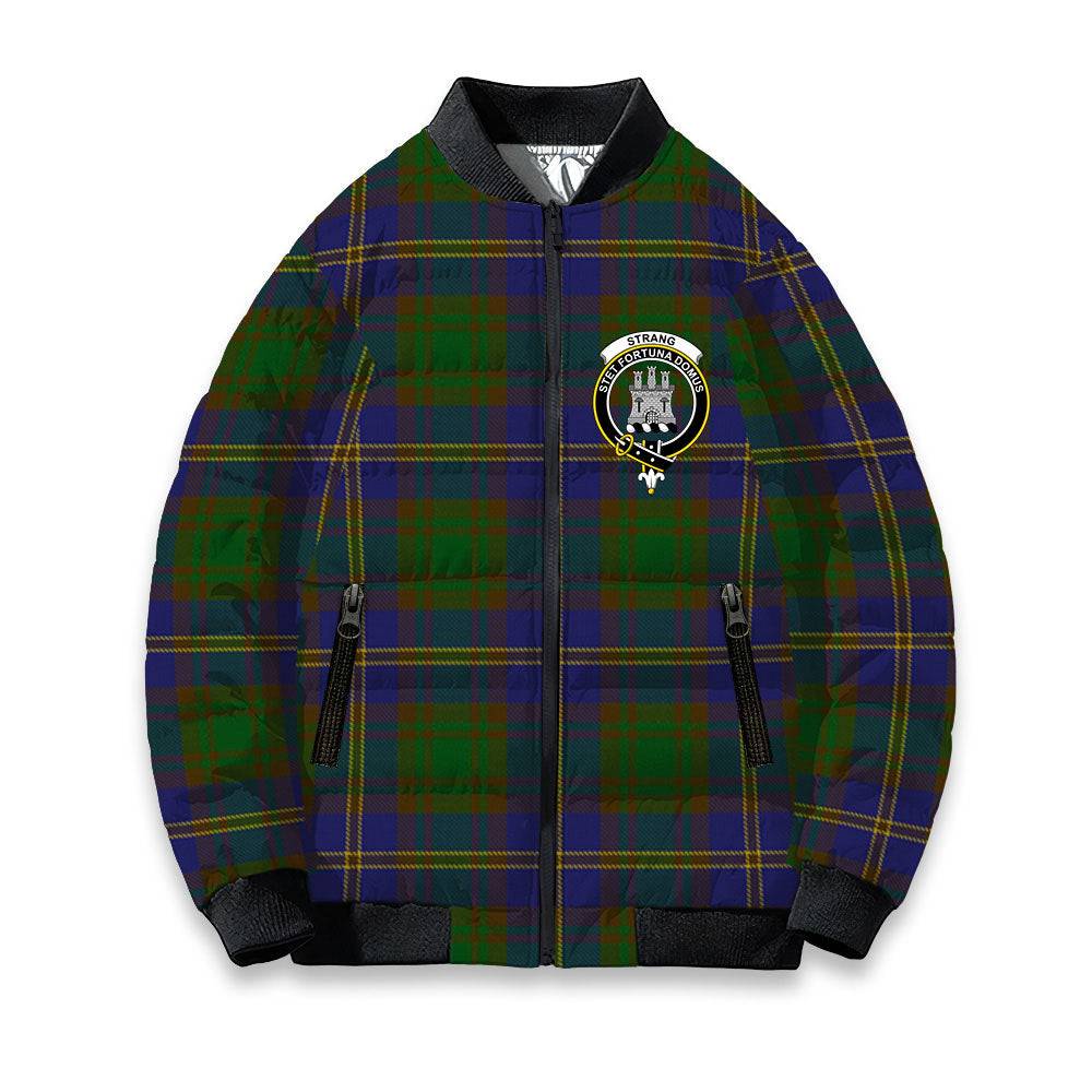 ScotsTee Shop Scottish Strang of Balkaskie Crest Tartan Bomber Puffer Jacket