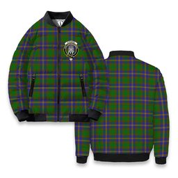 ScotsTee Shop Scottish Strange of Balkaskie SC Crest Tartan Bomber Puffer Jacket