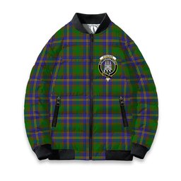 ScotsTee Shop Scottish Strange of Balkaskie SC Crest Tartan Bomber Puffer Jacket
