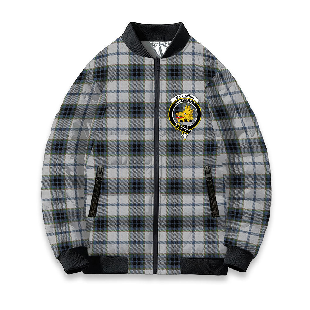 ScotsTee Shop Scottish MacTavish of Dunardry Dress Crest Tartan Bomber Puffer Jacket