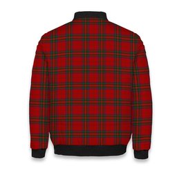 ScotsTee Shop Scottish Stewart of Rothesay 2 Crest Tartan Bomber Puffer Jacket