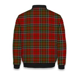 ScotsTee Shop Scottish Stewart of Galloway Crest Tartan Bomber Puffer Jacket