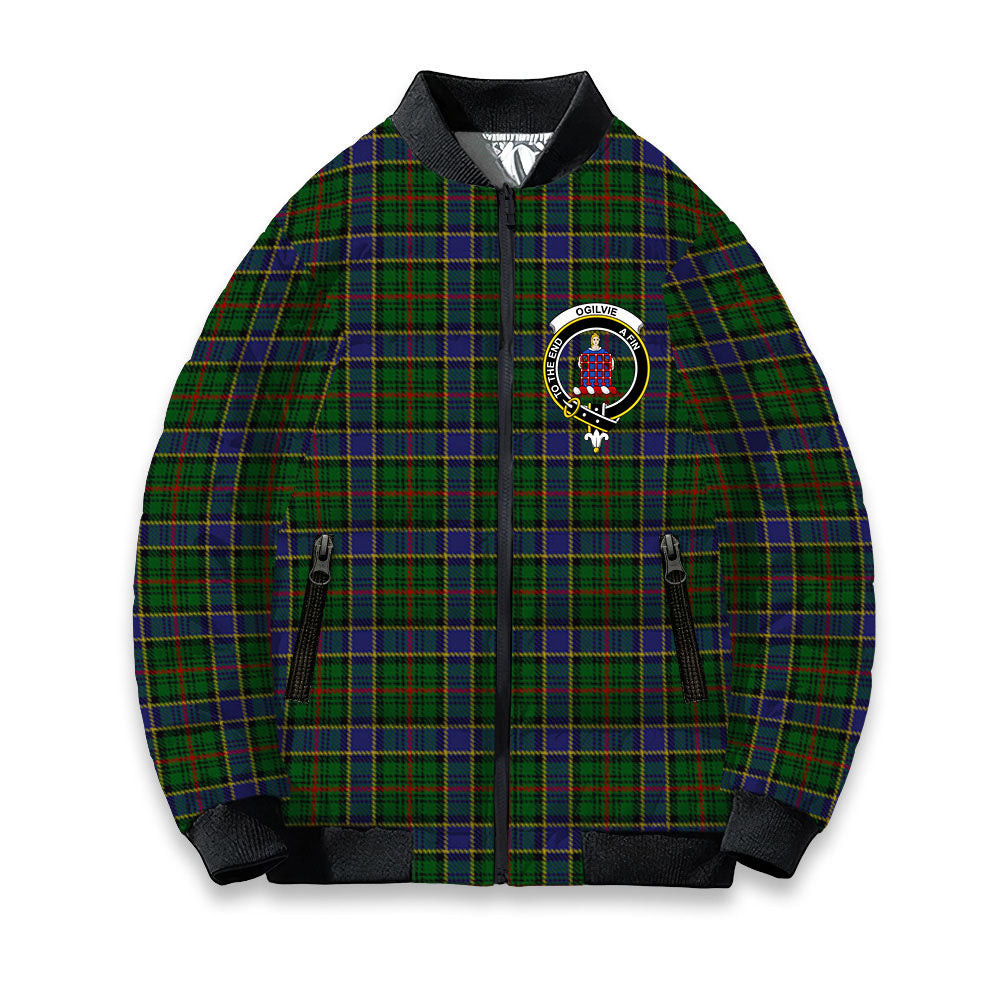ScotsTee Shop Scottish Ogilvie of Inverarity Wilsons_ Crest Tartan Bomber Puffer Jacket