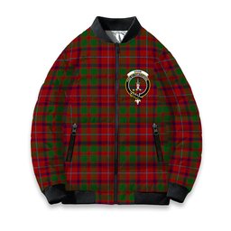 ScotsTee Shop Scottish Shaw of Tordarroch Red Dress Crest Tartan Bomber Puffer Jacket