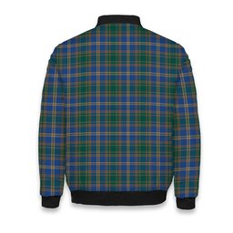 ScotsTee Shop Scottish Strang of Balkaskie Modern Crest Tartan Bomber Puffer Jacket