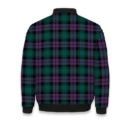 ScotsTee Shop Scottish McArthur of Milton Modern Crest Tartan Bomber Puffer Jacket