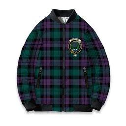 ScotsTee Shop Scottish McArthur of Milton Modern Crest Tartan Bomber Puffer Jacket