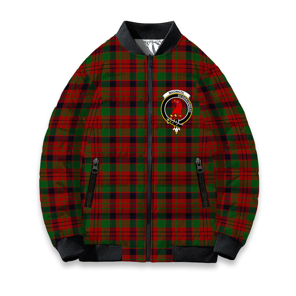ScotsTee Shop Scottish MacNicol Inverness Tweed Mill Co Ltd Crest Tartan Bomber Puffer Jacket