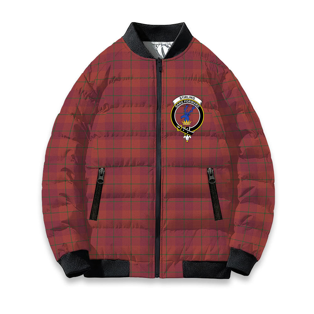 ScotsTee Shop Scottish Stirling of Keir Ancient Crest Tartan Bomber Puffer Jacket
