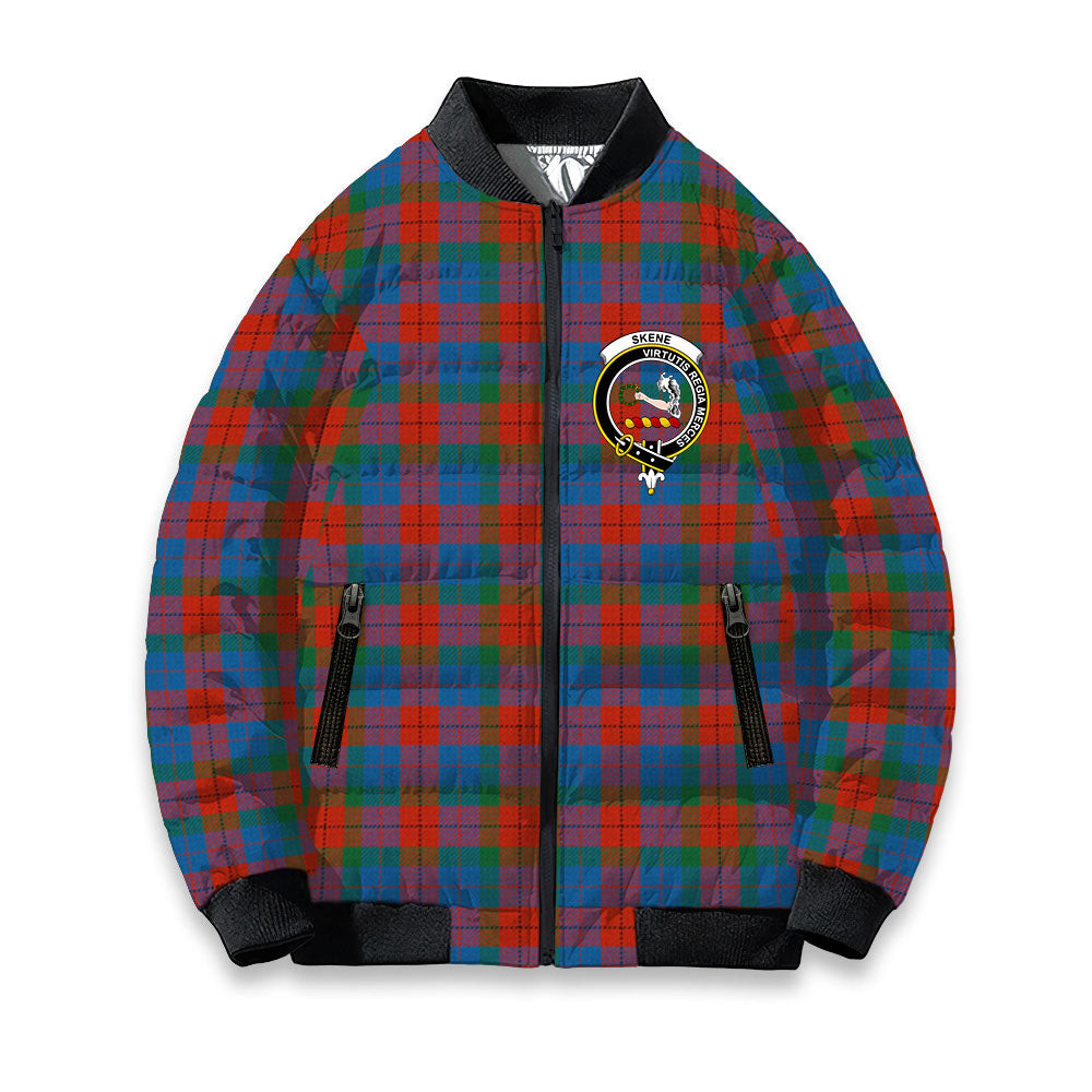 ScotsTee Shop Scottish Skene of Cromar Ancient Crest Tartan Bomber Puffer Jacket
